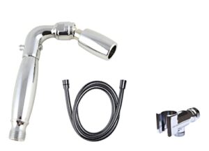 high sierra's solid metal handheld shower head kit. includes handheld shower head, trickle valve, 72-inch hose with silicone inner tube, and holder. low flow 1.5 gpm - chrome finish