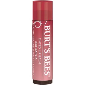 Burt's Bees Lip Tint Balm with Long Lasting 2 in 1 Duo Tinted Balm Formula, Color Infused with Deeply Hydrating Shea Butter for a Natural Looking Buildable Finish, Fiery Red Dahlia (2-Pack)