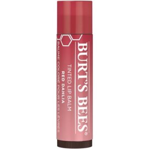 Burt's Bees Lip Tint Balm with Long Lasting 2 in 1 Duo Tinted Balm Formula, Color Infused with Deeply Hydrating Shea Butter for a Natural Looking Buildable Finish, Fiery Red Dahlia (2-Pack)