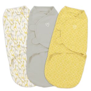 SwaddleMe Original Swaddle - Size Small/Medium, 0-3 Months, 3-Pack (Safari) Easy to Use Newborn Swaddle Wrap Keeps Baby Cozy and Secure and Helps Prevent Startle Reflex