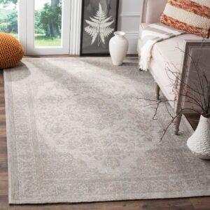 SAFAVIEH Classic Vintage Collection Area Rug - 8' x 11', Beige, Oriental Medallion Cotton Design, Easy Care, Ideal for High Traffic Areas in Living Room, Bedroom (CLV121A)