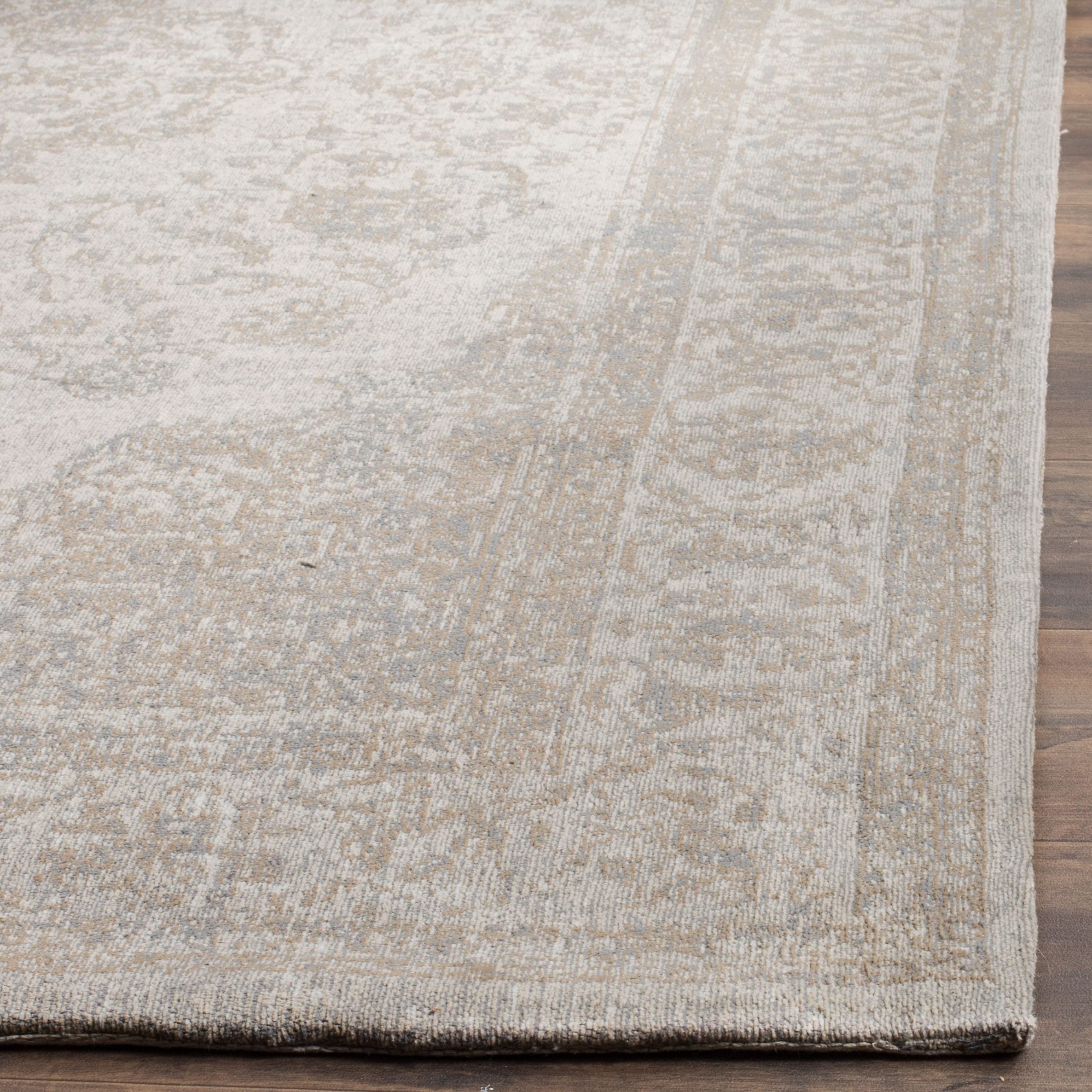 SAFAVIEH Classic Vintage Collection Area Rug - 8' x 11', Beige, Oriental Medallion Cotton Design, Easy Care, Ideal for High Traffic Areas in Living Room, Bedroom (CLV121A)