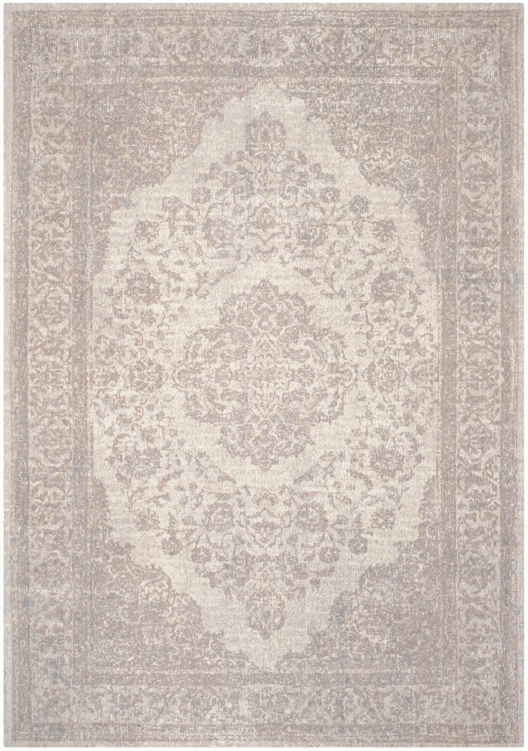 SAFAVIEH Classic Vintage Collection Area Rug - 8' x 11', Beige, Oriental Medallion Cotton Design, Easy Care, Ideal for High Traffic Areas in Living Room, Bedroom (CLV121A)