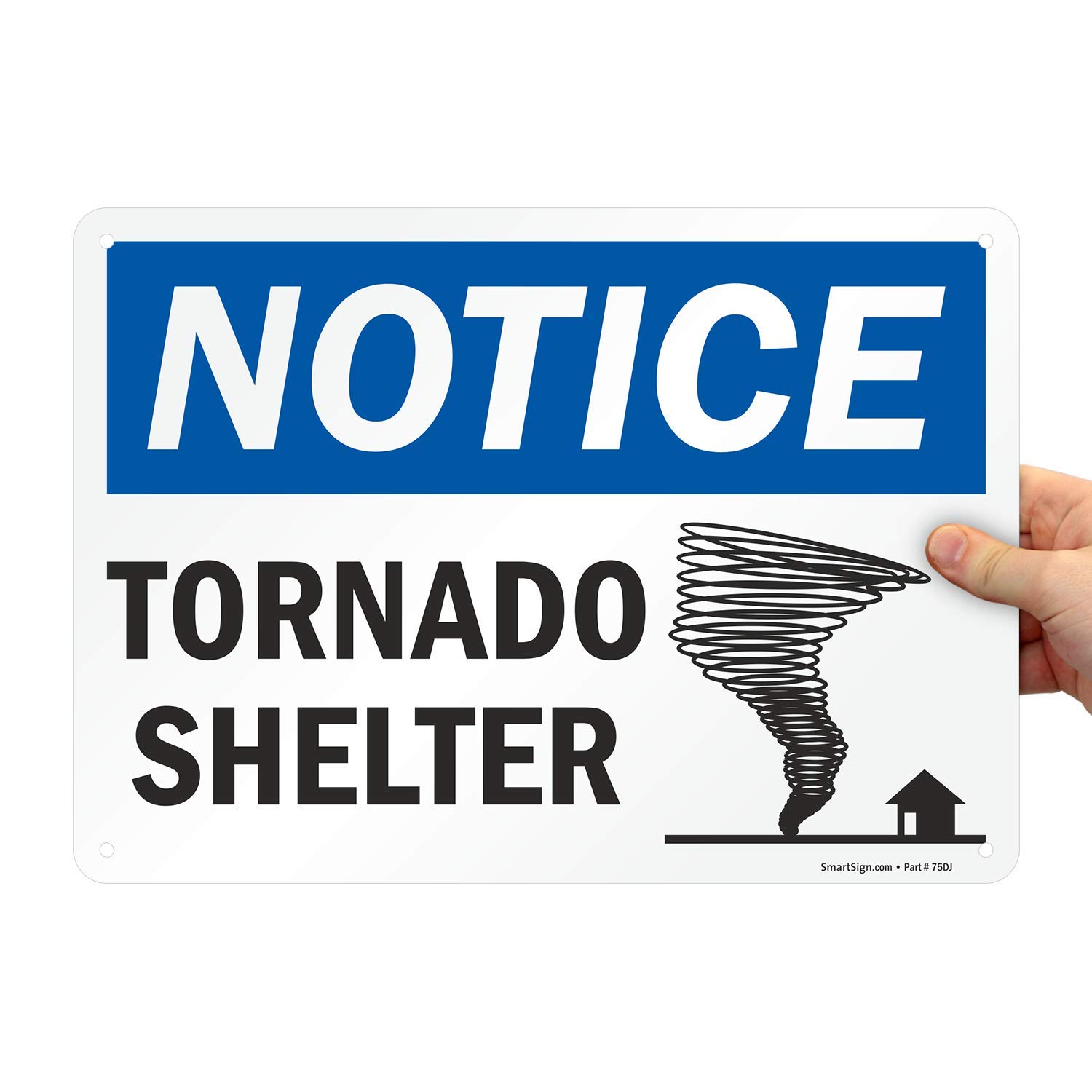 SmartSign "Notice - Tornado Shelter" Sign | 10" x 14" Plastic