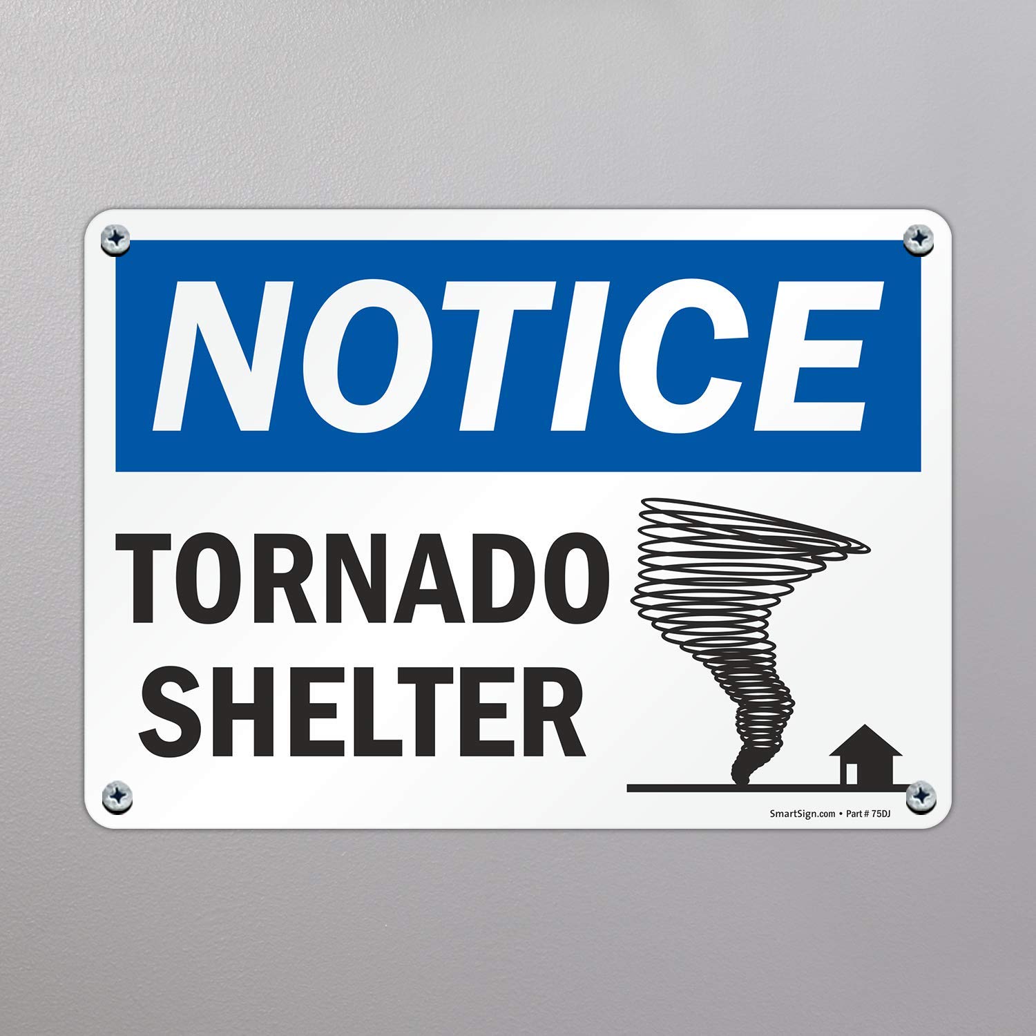 SmartSign "Notice - Tornado Shelter" Sign | 10" x 14" Plastic