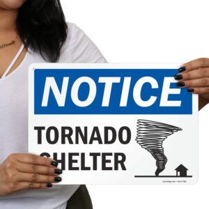 SmartSign "Notice - Tornado Shelter" Sign | 10" x 14" Plastic