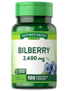 nature's truth bilberry fruit extract capsules | 2400mg | 100 count | non-gmo & gluten free supplement