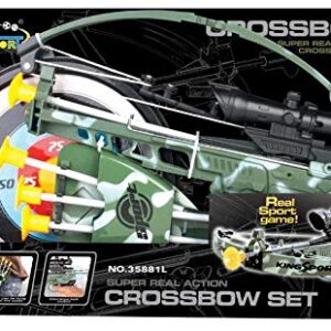 PowerTRC Crossbow Toy Bow and Arrow for Kids, Military Action Archery Crossbow with Scope & Target, Outdoor Activities Toy Gift for Boys Kids 8-12