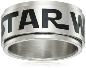 star wars jewelry logo stainless steel spinner ring, size 6