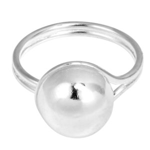 AeraVida Dainty Glamourous Dome Ball .925 Sterling Silver Ring | Statement Fashion, Promise Ring, Couple Unisex Ring | All Day Acessories | Size 9