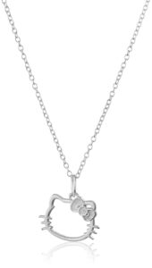 hello kitty disney sterling silver silhouette pendant necklace