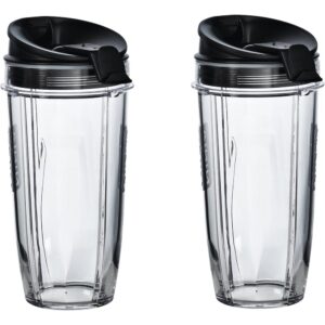 nutri ninja 24-ounce bpa-free tritan cup with spout lid, 2-pack, xsk2424, compatable with: bl45x/bl48x/bl49x/bl64x/bl68x/bn4xx/bn75x/bn8xx/br6xx/ ss1xx/ss15x/ss3xx/ss4xx/cb1xx/cb3xx/cb4xx/tb3xx/tb4xx