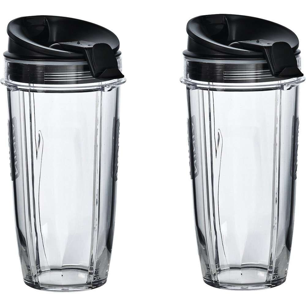 Nutri Ninja 24-Ounce BPA-Free Tritan Cup with Spout Lid, 2-Pack, XSK2424, Compatable with: BL45x/BL48x/BL49x/BL64x/BL68x/BN4xx/BN75x/BN8xx/BR6xx/ SS1xx/SS15x/SS3xx/SS4xx/CB1xx/CB3xx/CB4xx/TB3xx/TB4xx