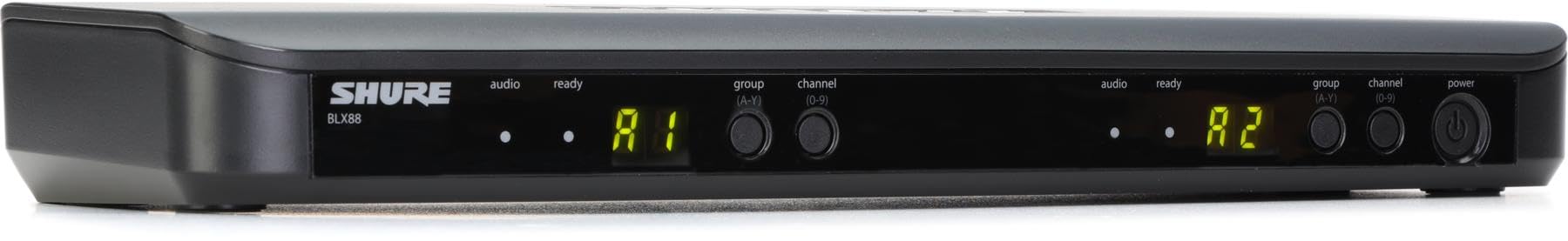 Shure BLX88 Dual Channel Wireless Receiver with Frequency QuickScan, Audio Status Indicator LED, XLR and 1/4-inch Outputs - for use with BLX Wireless Systems (Transmitters Sold Separately) | H9 Band