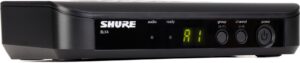 shure blx4 single channel wireless receiver with frequency quickscan, audio status indicator led, xlr and 1/4-inch outputs - for use with blx wireless systems (transmitter sold separately) | h9 band