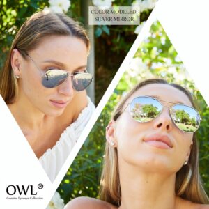 12 Pack Aviator Mirrored Lens Eyeglasses Black, Silver Frames OWL ®.