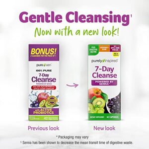 Purely Inspired 7-Day Detox Cleanse - Whole Body Cleanse & Detox Pills for Women & Men, Powered with Senna Leaf, Vitamin C, Apple Cider Vinegar, Digestive Enzymes & Probiotics - 42 Acai Berry Capsules