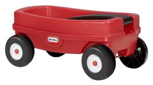 little tikes lil' wagon – red and black, indoor and outdoor play, easy assembly, made of tough plastic inside and out, handle folds for easy storage | kids 18