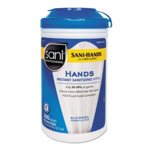 bunzl sani professional p92084 sani-hands 300 ct. hand wipes - 6 / cs