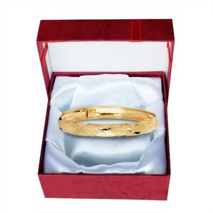 JewelStop 10K Yellow Gold 6mm Shiny Diamond Shape Laser Cut Pattern Bangle - 8 Inches, 4.9gr.