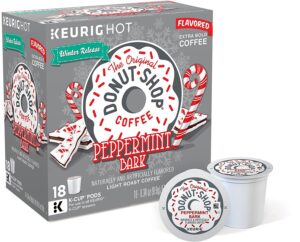 artmusekitsmikash the original donut shop peppermint bark flavored coffee - 18 k-cups (1 box)