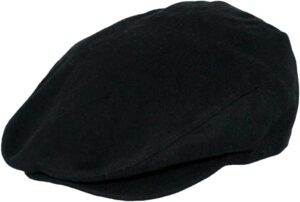 men's premium wool blend classic flat ivy newsboy collection hat (black, large)