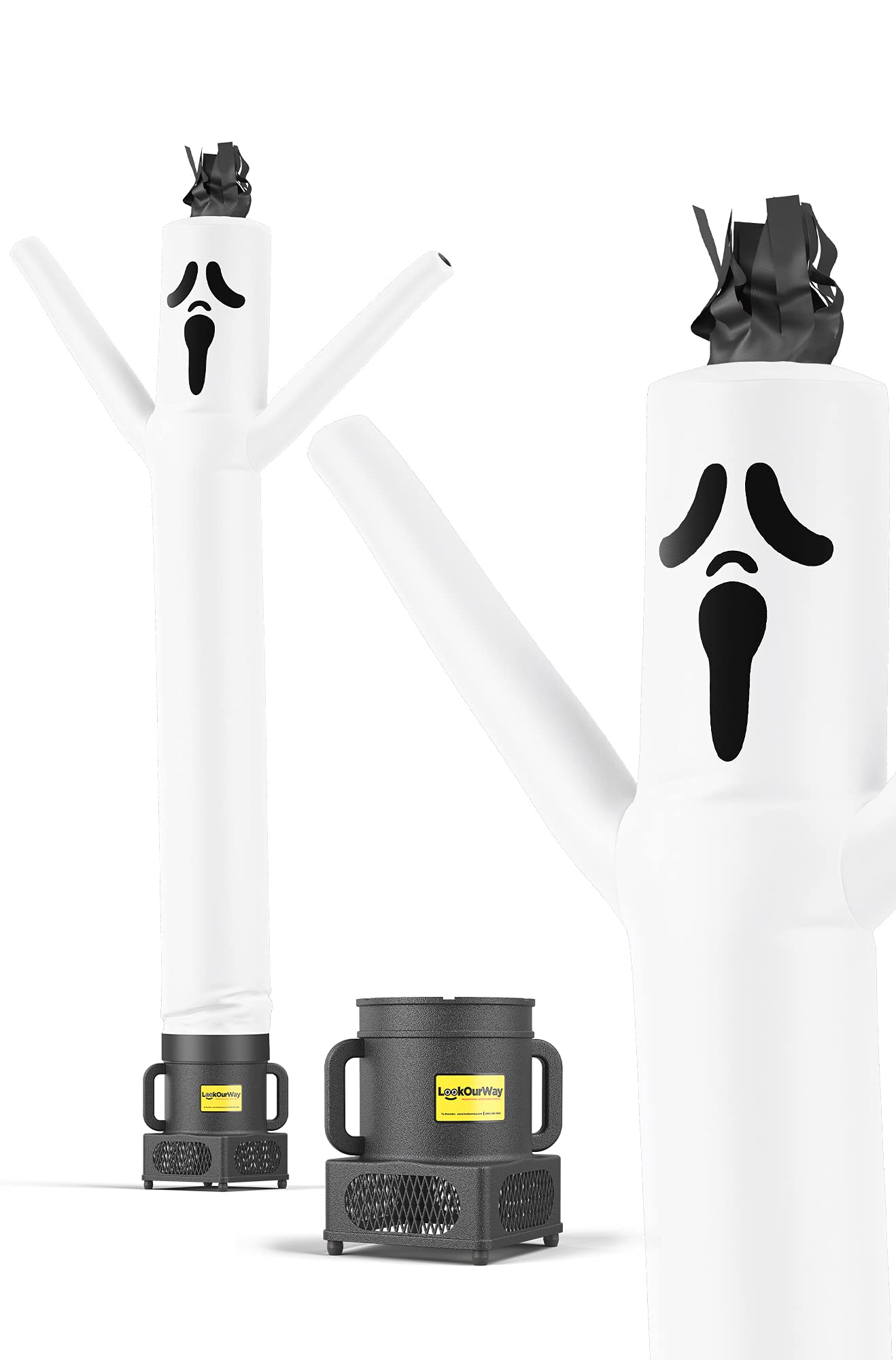 LookOurWay Air Dancers Inflatable Tube Man Set - 7ft Tall Wacky Waving Inflatable Dancing Tube Guy with Weather Resistant Blower- Halloween Themed - Ghost