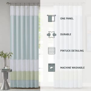 Madison Park Amherst Single Panel Faux Silk Rod Pocket Curtain With Privacy Lining for Living Room, Window Drape for Bedroom and Dorm, 50x84, Green