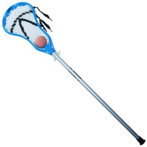 stx lacrosse mini power with aluminum handle and ball, cyan, one size