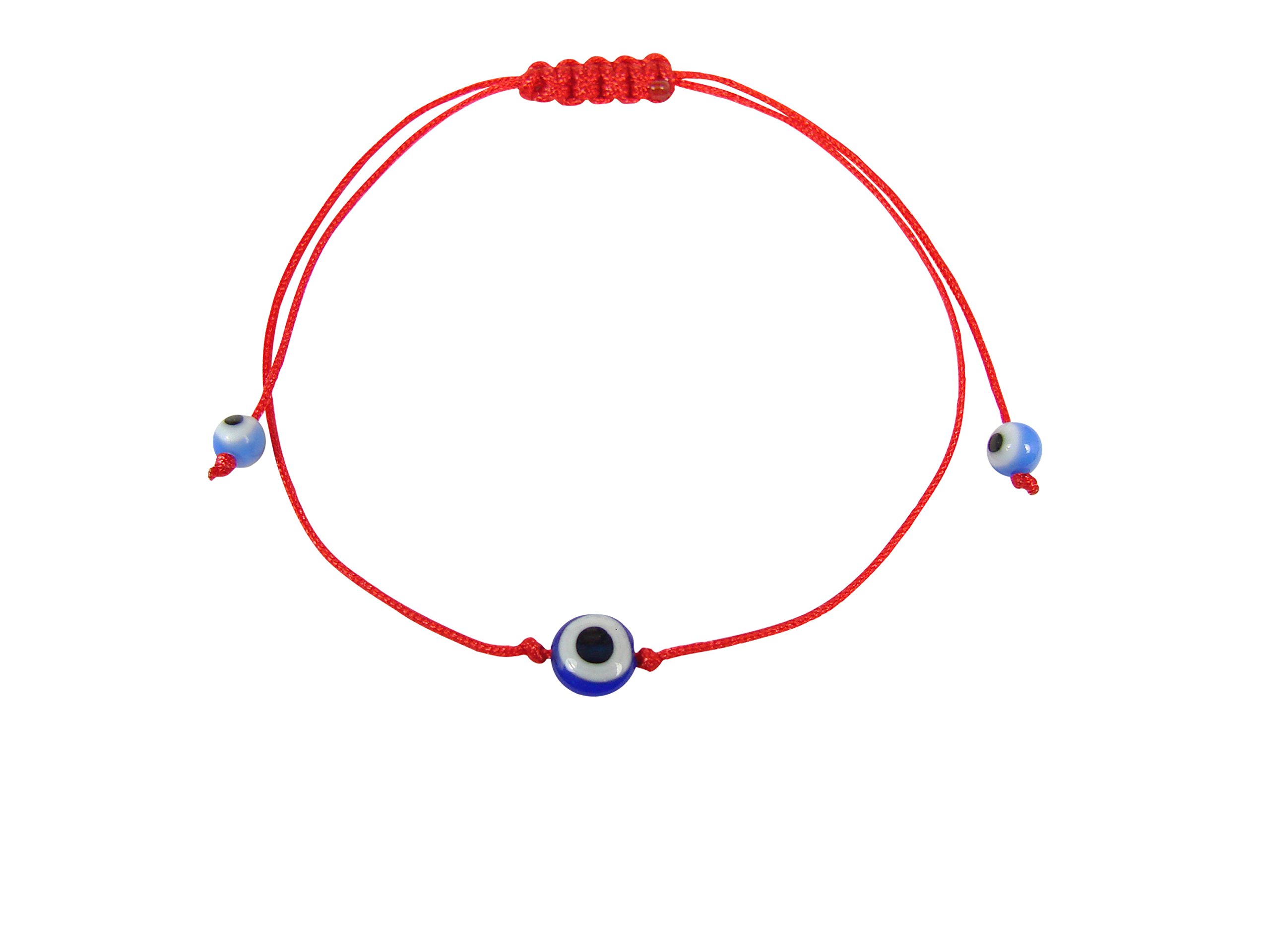 Martinuzzi Accessories Evil Eye Red String Bracelet. Lucky Turkish Eye Red Cord Bracelet. (Royal blue eye)