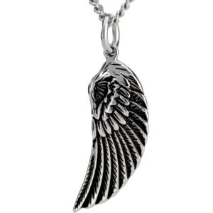 Shields of Strength Stainless Steel Mini Angel Wing Necklace Inscribed with Psalm 91:11 Bible Verse Pendant Chain Teen Girls Christian Jewelry Gifts