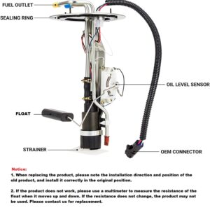 CarBole Fuel Pump Assembly Replacement for 1999 2000 2001 2002 2003 Ford F-150, 2004 F-150 Heritage, 1999 F-250 fits E2237S XL3Z-9H307AA