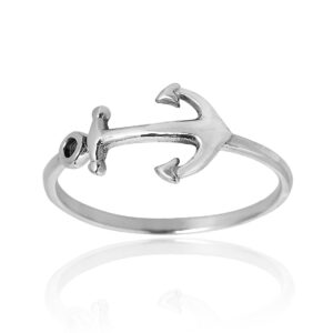 aeravida nautical anchor of hope band .925 sterling silver ring | unisex rings silver | 925 sterling silver anchor rings | hope rings | comfort fit usa sizes 6-11