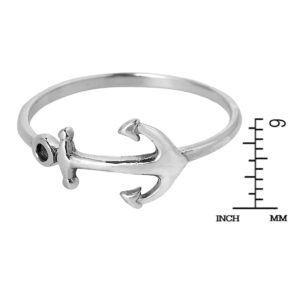 AeraVida Nautical Anchor of Hope Band .925 Sterling Silver Ring | Unisex Rings Silver | 925 Sterling Silver Anchor Rings | Hope Rings | Comfort Fit USA Sizes 6-11