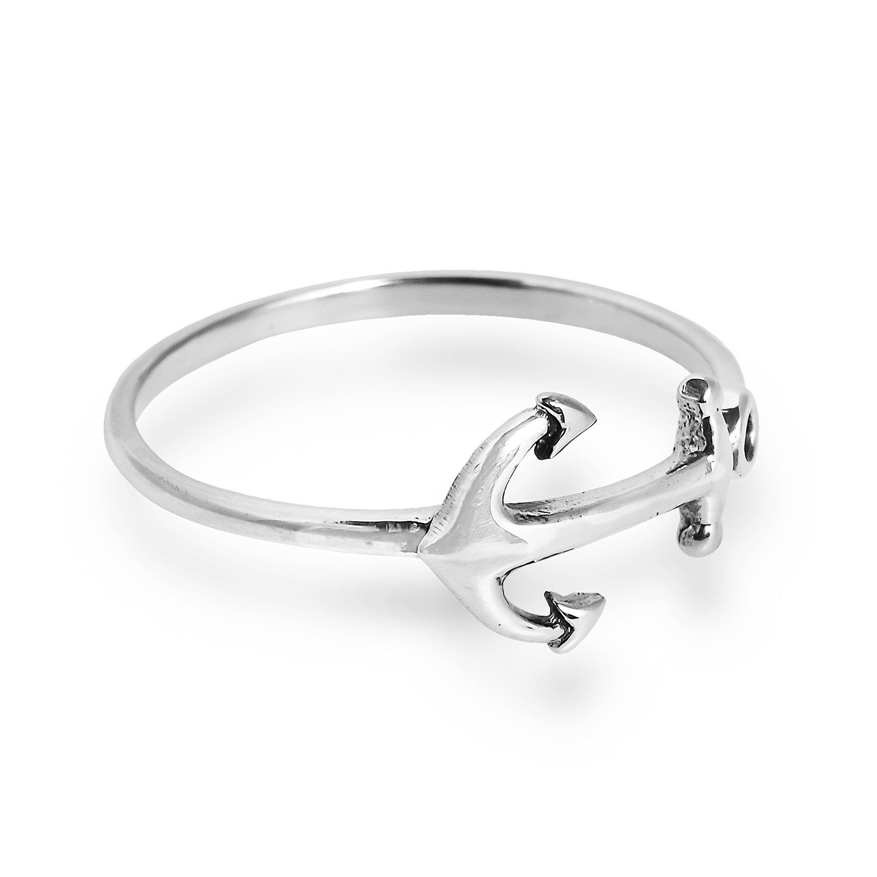 AeraVida Nautical Anchor of Hope Band .925 Sterling Silver Ring | Unisex Rings Silver | 925 Sterling Silver Anchor Rings | Hope Rings | Comfort Fit USA Sizes 6-11