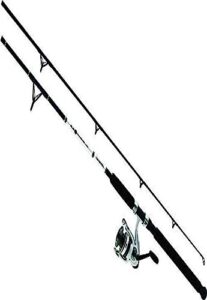 daiwa dwb40-b/f702m d-wave saltwater spinning combo, 1 bearing, 7' length, 2piece rod, medium power, fiberglass blank material