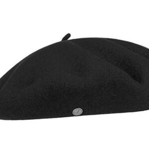 Laulhere Classiques Authentique Traditional French Wool Beret, Noir (Black)