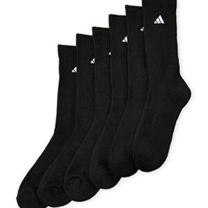 Adidas Men's Athletic Moisture wicking Cushioned Crew Socks 6-Pack/ 6-Pair (Shoe Size 6-12)