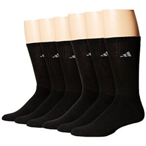 Adidas Men's Athletic Moisture wicking Cushioned Crew Socks 6-Pack/ 6-Pair (Shoe Size 6-12)