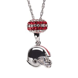 Stone Armory Ohio State Jewelry - OSU Football Helmet with Austrian Crystal Bead - Hypoallergenic and Adjustable 16-20in - Ohio State Gear for Women