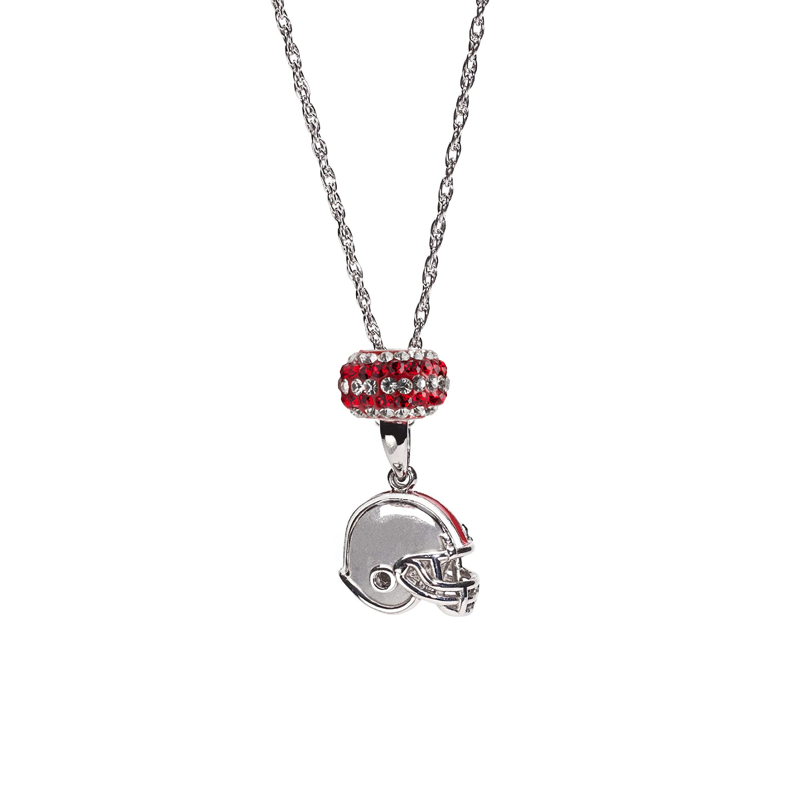 Stone Armory Ohio State Jewelry - OSU Football Helmet with Austrian Crystal Bead - Hypoallergenic and Adjustable 16-20in - Ohio State Gear for Women