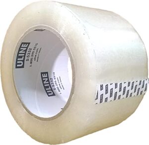 packing tape, 3 inch x 110 yard 2.6 mil crystal clear industrial plus tape by uline, pack of 4