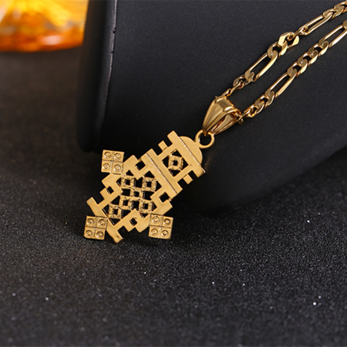 Africa Gold Necklace Ethiopian African Gold Wedding Cross Pendant Jewelry