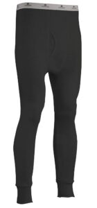 indera expedition weight cotton raschel knit long johns thermal underwear for men, black, medium