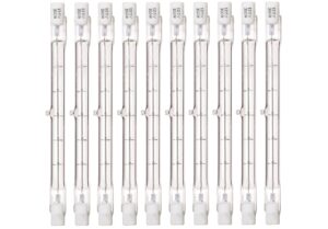 kor 10 pack halogen 300-watt double ended j type 118 mm (4.64 inches) 120 volt r7s base q300t3/118mm