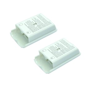 Xinkeen 2x White Battery Cover For Microsoft Xbox 360 Wireless Controller