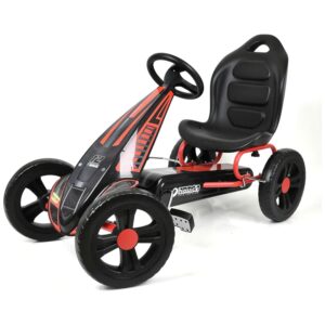 Hauck Hurricane Racing Go Kart w/ Low Profile Rubber Tires & Handbrake for Rear Wheels - Ride On Toy designed for Kids Ages 4-10 years