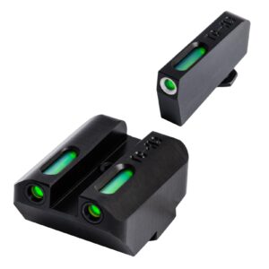 truglo tfx handgun sight | durable shock-resistant compact brightly glowing tritium & fiber-optic xtreme day/night sight, compatible with glock suppressor height low handguns