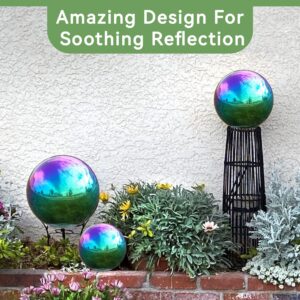 Lily's Home Gazing Globe Mirror Ball in Rainbow Stainless Steel - 10 Inch