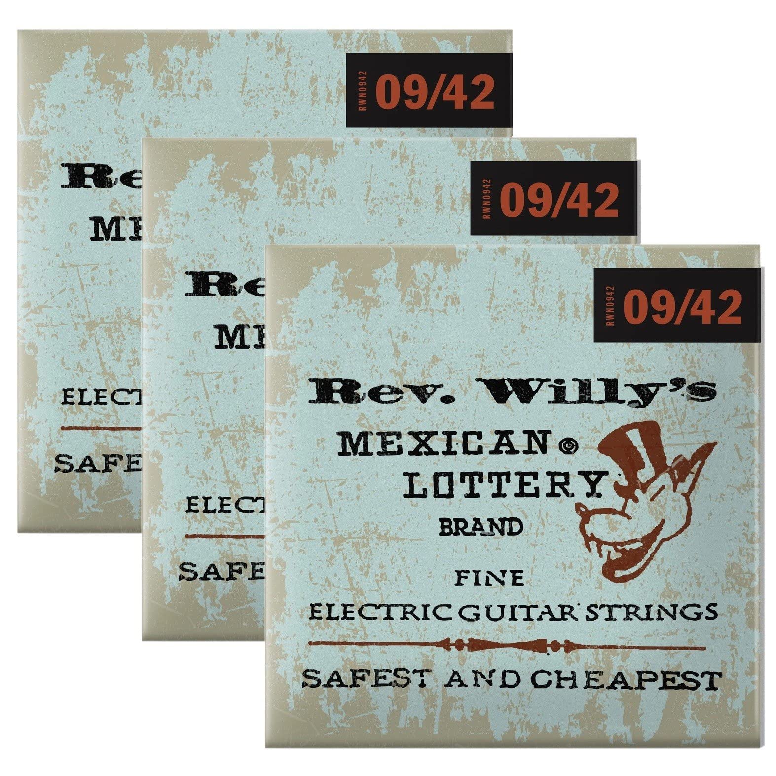 Reverend Willy's Mexican Lottery Brand Guitar Strings Electric 3 Sets 09-42